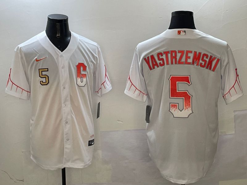 Men San Francisco Giants #5 Yastrzemski White City Edition Game Nike 2025 MLB Jersey style 4